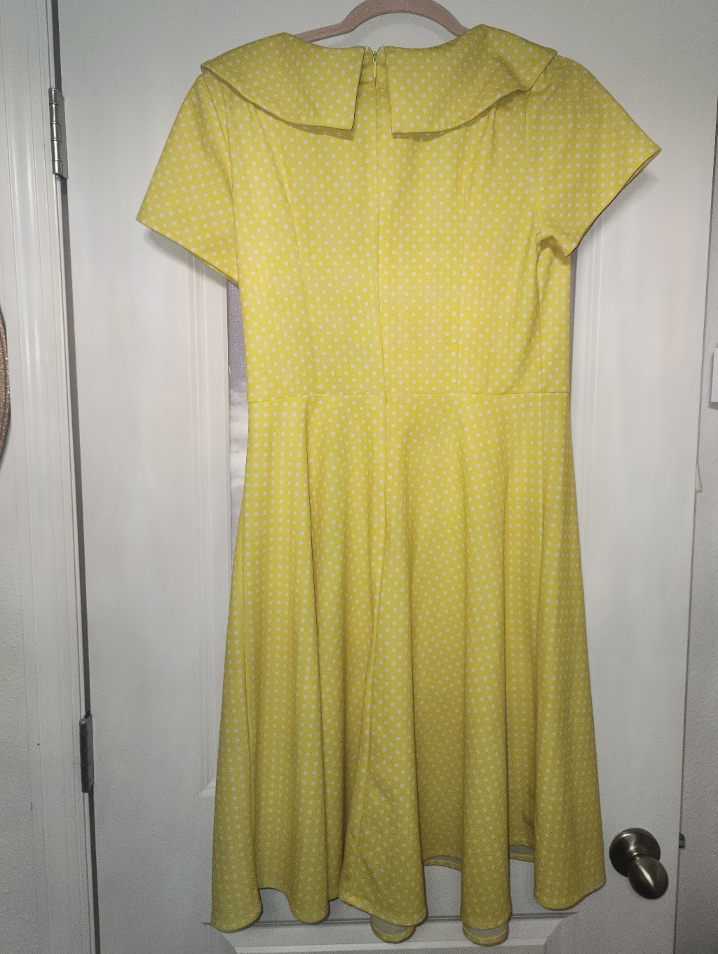 Vintage-Inspired Yellow Polka Dot Fit & Flare Dress — image 2 of 2